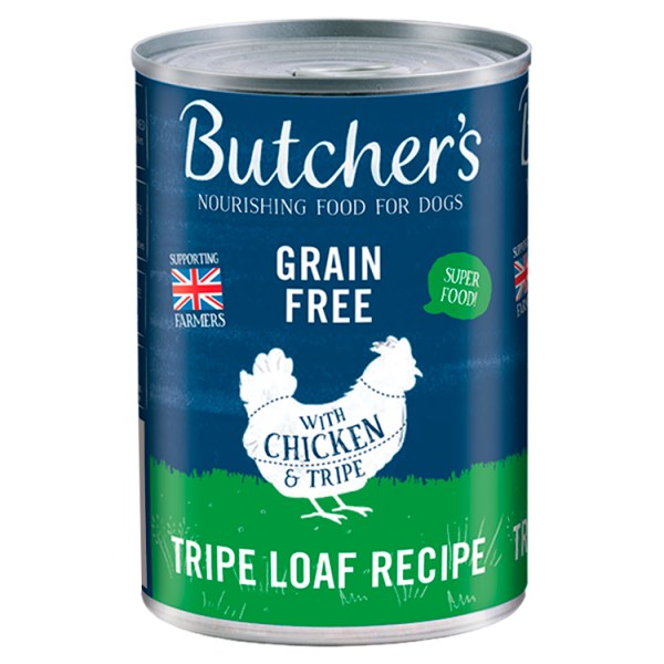 Butcher's Chicken & Tripe Loaf Recipe Dog Food Tin 400g