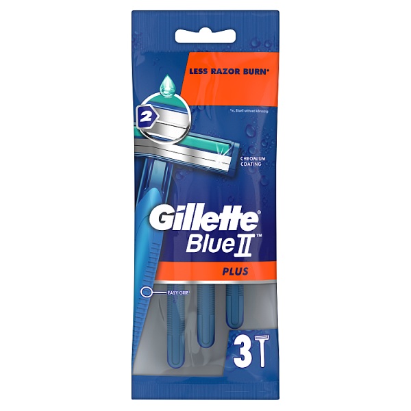 Gillette BlueII Plus Men's Disposable Razors x3