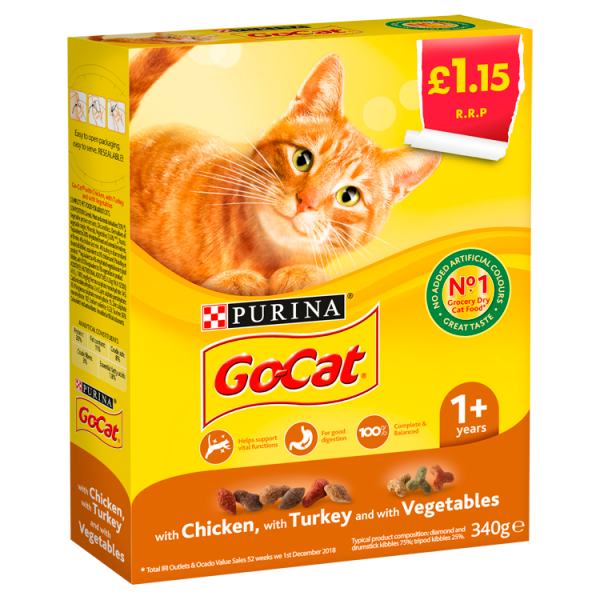 Go-Cat with Chicken, with Turkey and with Vegetables 1+ Year 340g