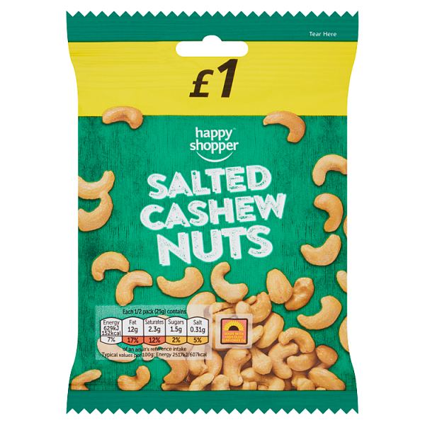 Happy Shopper Salted Cashew Nuts 50g