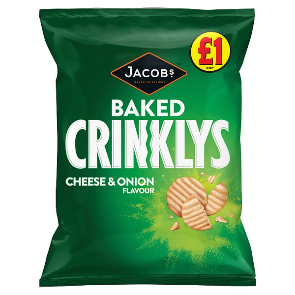 Jacobs Crinklys Cheese & Onion Flavour Baked Snacks 105g