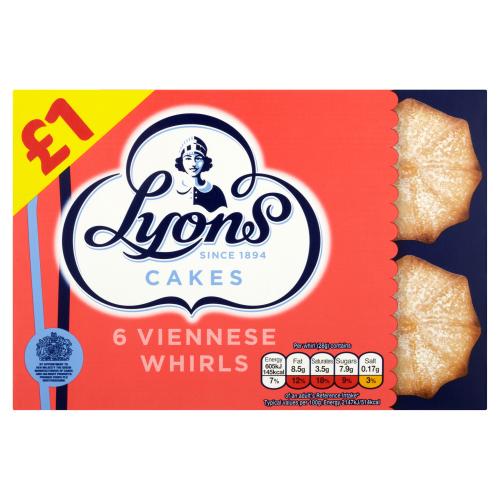 Lyons Cakes 6 Viennese Whirls