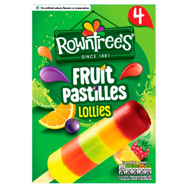 Rowntrees Fruit Pastilles Lollies 4 x 65ml