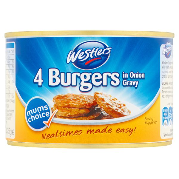 Westlers 4 Burgers in Onion Gravy 425g